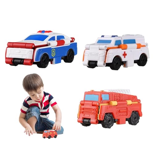 Lnhgh Verwandelndes Spielzeug, Spielzeugautos für Kleinkinder,3 Stück verwandelnde Spielzeugautos - Lernspielzeugautos verwandeln Sich 2-in-1, reibungsbetriebene, verwandelnde Fahrzeugspielzeuge für von Lnhgh
