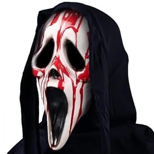 Lnjya Schrei Maske Halloween Gruselige Masken für Erwachsene/Kinder Cosplay Geister Maske, Cosplay Realistische Requisiten, Halloween Party Bar Maskerade Gruselmaske (Maske des Blutenden Schreis) von Lnjya
