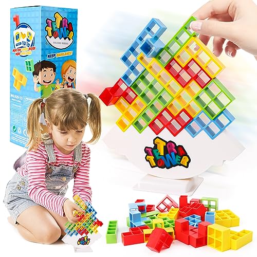 Lnjya Tetra Tower Balance, 48 Balance-Blöcke, Puzzle-Spiel namens Tetris Tower Balance für Kinder und Erwachsene, Geburtstag von Lnjya