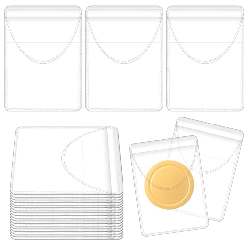 Lnngub Münzhüllen mit einer Tasche, 5,1 x 5,6 cm, transparenter Kunststoff-Münzschutz, kleine Sammlerhüllen für Münzen, Schmuckaufbewahrung, 20 Stück von Lnngub