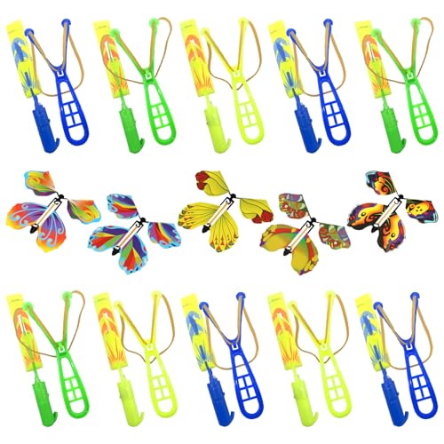 Lnxquizzic 15PCS Fliegendes Party Spielzeug, Rakete Copters Spielzeug, Spielzeug, Propeller Spielzeug , Hubschrauber Schleuder Spielzeug, Partyartikel Set für Kinder von Lnxquizzic