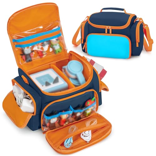 LoDrid Tasche Kompatibel mit Toniebox Starter Set, Tragetasche für Mädchen mit Schultergurt und Griff zum Laden, Kopfhörer und Zubehör, Blau, Nur Tasche von LoDrid
