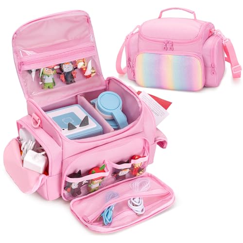 LoDrid Tasche Kompatibel mit Toniebox Starter Set, Tragetasche für Mädchen mit Schultergurt und Griff zum Laden, Kopfhörer und Zubehör, Rosa, Nur Tasche von LoDrid