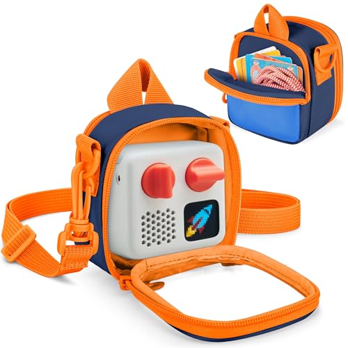 LoDrid Tragetasche kompatibel mit Yoto Mini (2024 Edition), tragbare Aufbewahrungstasche für Audio-Player mit abnehmbarem Schultergurt, Rückentasche für Karten oder Zubehör, Blau (nur Tasche) von LoDrid