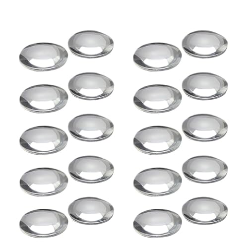 10 Stück optische Bikonvexlinsen aus Glass, 25 mm Durchmesser, 45 mm Brennweite, transparente Fokussierlinse von Loacea