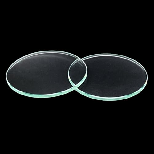Flache optische Glaslinsen, 2 mm dick, 20/40/60/75 mm Durchmesser, runde flache Linse für Taschenlampe (74 mm x 2 mm), 2 Stück von Loacea