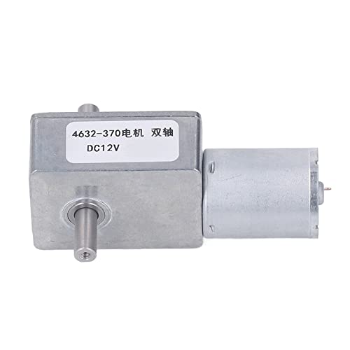 Loboo Idea Double Shaft Gear Motor Self Locking Aluminum Alloy Brass Speed Reduction Motor DC12V for Automation Equipment (66RPM) von Loboo Idea