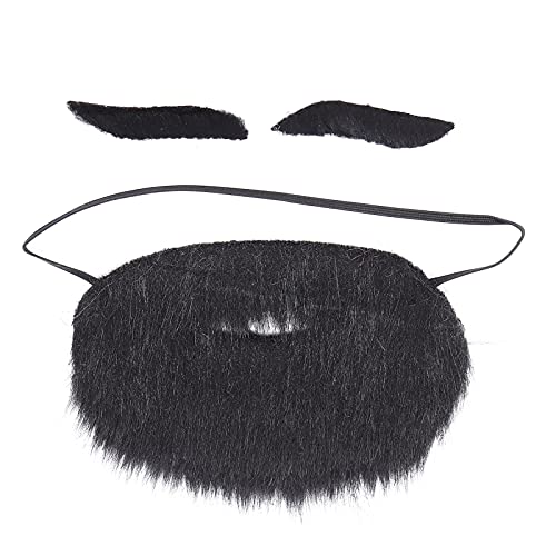 Loboo Idea Halloween-Kostüm, Party-Dekoration, Bart, Gesichtshaar, Schnurrbart, Augenbrauen-Requisite, Plüschtuch (gelbe Papierkarte) von Loboo Idea