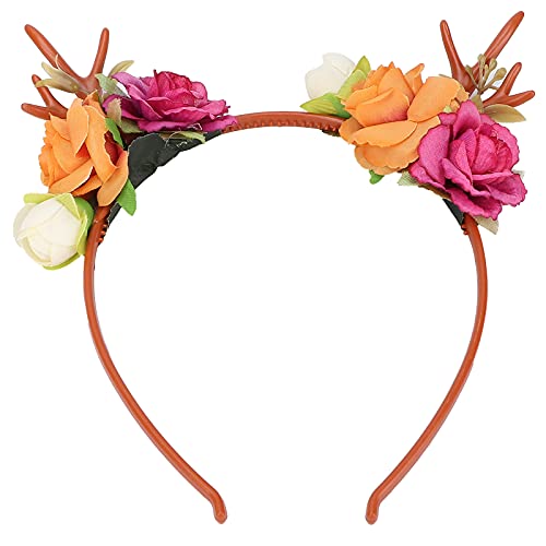 Loboo Idea Moda Blumengeweih Dademia Blumengirlande Krone für Party Cosplay Boda Navidad (rote Rose) von Loboo Idea
