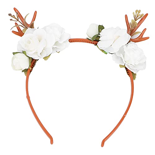 Moda Blumen-Geweih Dademia Blumengirlande Krone für Party Cosplay Boda Navidad (Blanco) von Loboo Idea