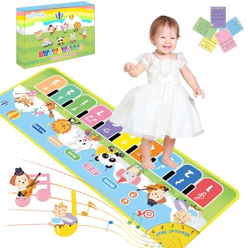 Lobyoh Baby Musikmatte Klaviermatte mit 8 Musikinstrumente, Keyboard Kinder Tanzmatte, Spielzeug Geschenk für Kleinkinder Jungen Mädchen von Lobyoh