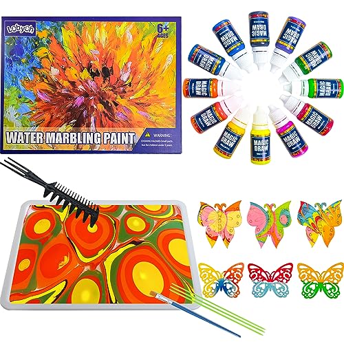 Lobyoh Basteln Kinder 6 7 8 9 10 Jahre, Marmorierfarbe 12 Farben, Bastelset für Mädchen ab 6 Jahre, Kreativ Set Coole Geschenke für Mädchen ab 11 12 Jahre Lobyoh Basteln Kinder 6 7 8 9 10 Jahre, Marmorierfarbe 12 Farben, Bastelset für Mädchen ab 6 Jahre, Kreativ Set Coole Geschenke für Mädchen ab 11 12 Jahre von Lobyoh
