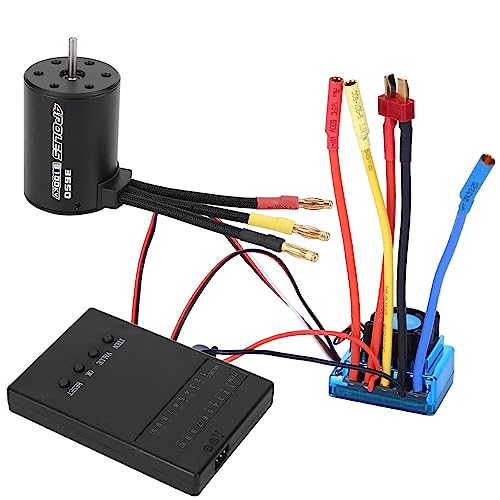 Locadence 3650 3100KV Sensorloser Bürstenloser RC Motor ESC Programmkartensatz für 1/10 RC Auto, Ersatzteil (120a) von Locadence