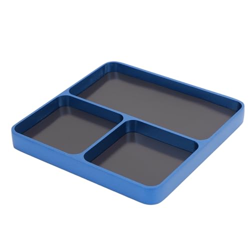 Locadence LOCADENZ RC Reparaturschraubenschale, 3 Gitter Aluminiumlegierungen Teile Tablett, Separate lagerungsstile Aussehenswerkzeugschalen, Schraubenfixierungswerkzeughalterplatte (Dunkelblau) von Locadence