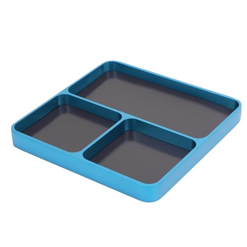 Locadence LOCADENZ RC Reparaturschraubenschale, 3 Gitter Aluminiumlegierungen Teile Tablett, Separate lagerungsstile Aussehenswerkzeugschalen, Schraubenfixierungswerkzeughalterplatte (Elementarblau) von Locadence