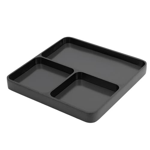 Locadence LOCADENZ RC Reparaturschraubenschale, 3 Gitter Aluminiumlegierungen Teile Tablett, Separate lagerungsstile Aussehenswerkzeugschalen, Schraubenfixierungswerkzeughalterplatte (Schwarz) von Locadence
