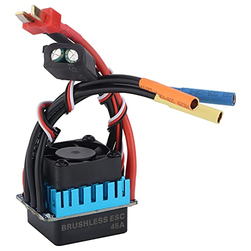 Locadence RC 45A ESC, Wodoodporny 4 Biegunowy Bezczujnikowy Bezszczotkowy Regulator Prędkości ESC do Samochodów Sportowych 1/10, Samochodów Terenowych, Ciężarówek von Locadence
