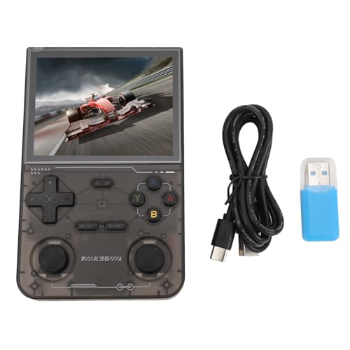 Locadence Retro Handheld Game Console, 3,5 Zoll 640X480 Bildschirm Wieder Aufladbar Dual Joystick Handheld Game Player mit 64G Karte Über 10000 Spiele für Freizeitunterhaltung (Schwarz) von Locadence