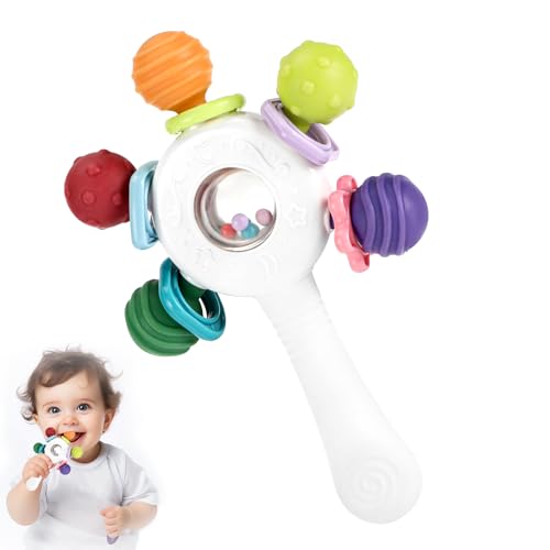 Lociban Baby-Spielzeug, Sensorische Beißring-Spielzeuge, Geeignet für Hörentwicklung und Zähneentwicklung, Montessori-Frühbildungs, Babyspielzeug Ideal für Babys im Alter von 0-36 Monaten von Lociban