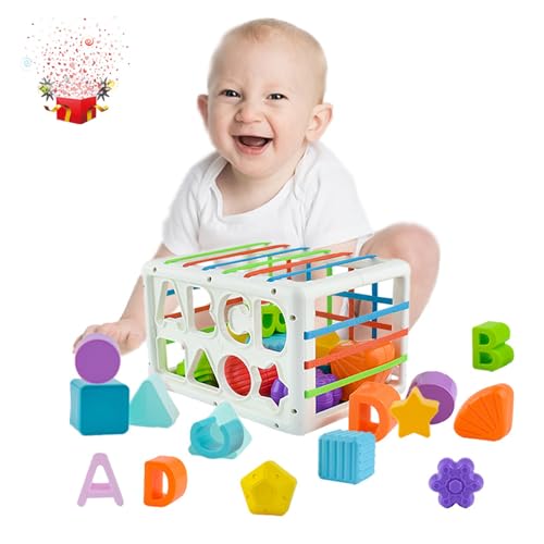 Locisne Montessori Spielzeug-Baby Form Bunte Würfel Sorter Sensorische Spielzeug für 18-Monats-alte Säuglinge für Kleinkinder Locisne Montessori Spielzeug-Baby Form Bunte Würfel Sorter Sensorische Spielzeug für 18-Monats-alte Säuglinge für Kleinkinder von Locisne