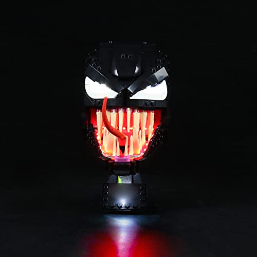 LocoLee Led Beleuchtungsset Kompatibel mit LEGO Marvel Spider-Man Venom Maske,Dekorations Licht-Set Kompatibel mit LEGO 76187 Venom,Lights Compatible with LEGO,Only Lights Set (Standard) von LocoLee