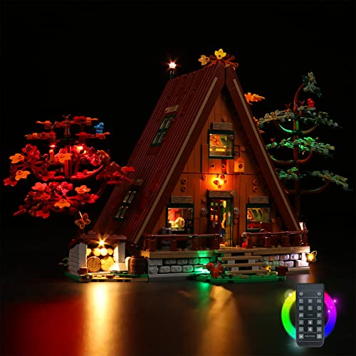 Led Licht Set für Lego A-Frame Cabin, Led Beleuchtungs Set für Lego 21338 A-Frame Cabin - Nur Lichter Set, Kein Modell (Fernbedienung Version) von LocoLee