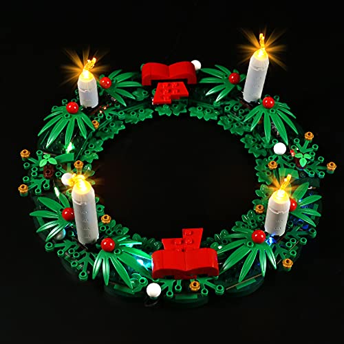 LocoLee Led Licht Set Kompatibel mit Lego Adventskranz, Led Beleuchtungs Set Compatible with Lego 40426 2-in-1 Adventskranz Christmas Wreath - Nur Lichter Set, Kein Modell (B-Standard Version) von LocoLee