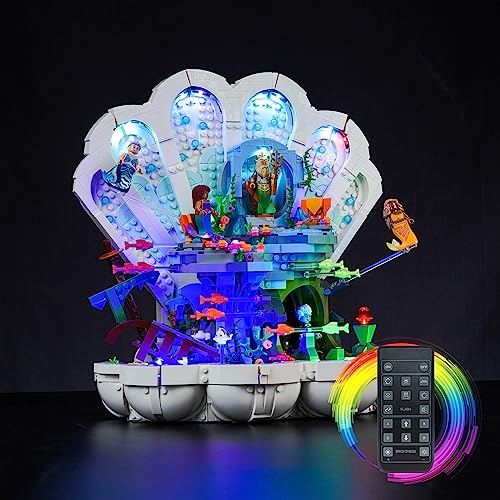 Led Licht Set für Lego Arielles königliche Muschel, Led Beleuchtungs Set für Lego 43225 Disney Princess Arielles königliche Muschel - Nur Lichter Set, Kein Modell (Fernbedienung Version) von LocoLee