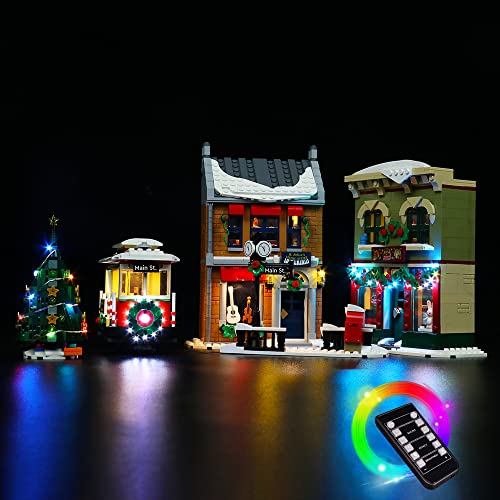 Led Licht Set für Lego Christmas High Street, Led Beleuchtungs Set für Lego 10308 Weihnachten High Street - Nur Lichter Set, Kein Modell (Fernbedienung Version) von LocoLee