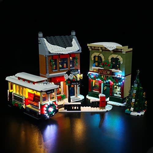 LocoLee Led Licht Set Kompatibel mit Lego Weihnachtlich Geschmückte Hauptstraße, Led Beleuchtungs Set Compatible with Lego 10308 Christmas Street - Nur Lichter, Kein Modell (Standard Version) von LocoLee
