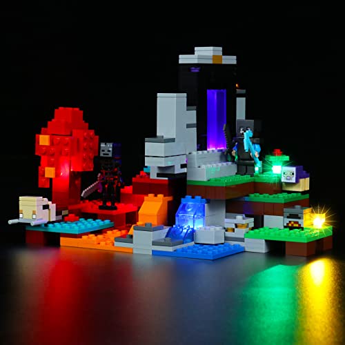 Led Licht Set für Lego Das zerstörte Portal, Led Beleuchtungs Set für Lego 21172 Minecraft Das zerstörte Portal - Nur Lichter-Set,kein Lego-Modell von LocoLee