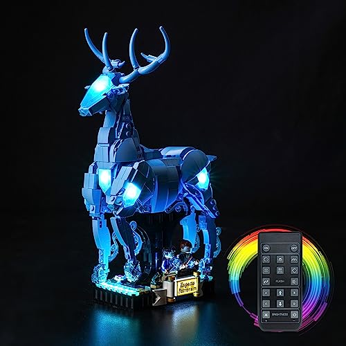 Led Licht Set für Lego Expecto Patronum Hirsch, Led Beleuchtungs Set für Lego 76414 Harry Potter Expecto Patronum Hirsch und Wolf Figur - Nur Lichter Set, Kein Modell (Fernbedienung Version) von LocoLee