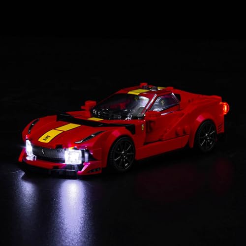 LocoLee Led Licht Set Kompatibel mit Lego Ferrari 812, Led Beleuchtungs Set Compatible with Lego 76914 Speed Champions Ferrari 812 Competizione - Nur Lichter Set, Kein Modell von LocoLee