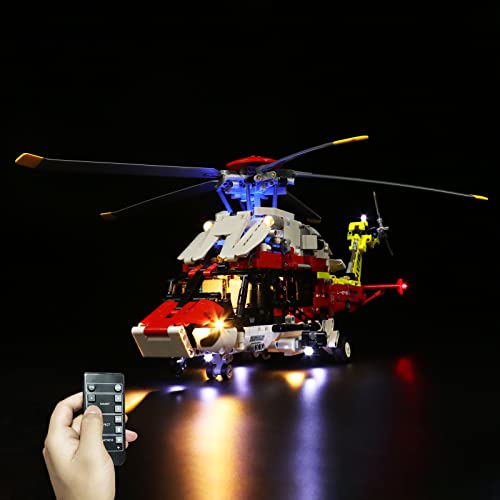 LocoLee Led Licht Set Kompatibel mit LEGO H175 Rettungshubschrauber, Led Beleuchtungs Set Compatible with LEGO 42145 Technic Airbus H175 - Nur Lichter Set, Kein Modell (Fernbedienung) von LocoLee