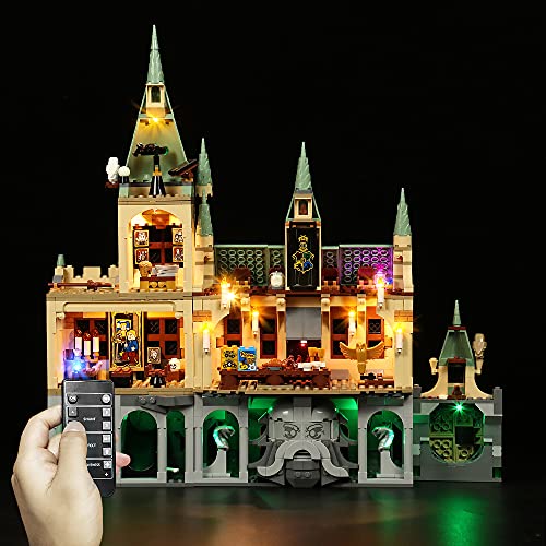 LocoLee Led Licht Set Kompatibel mit Lego Harry Potter Schloss Hogwarts Kammer des Schreckens,Led Dekorations Light Kit Compatible with Lego 76389 Hogwarts Kein Modell (Fernbedienung) von LocoLee