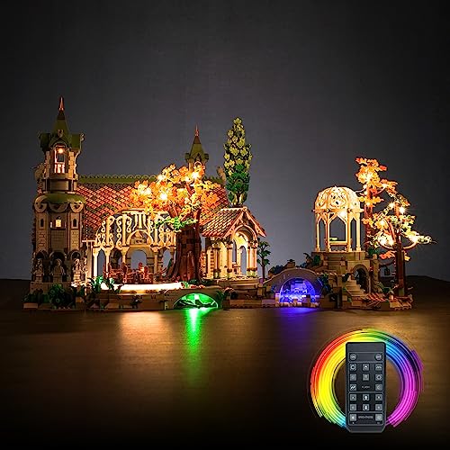 LocoLee Led Licht Set Kompatibel mit Lego Lord of The Rings Break Valley, Led Beleuchtungs Set Compatible with Lego 10316 The Lord of The Rings - Nur Lichter Set, Kein Modell (Fernbedienung Version) von LocoLee