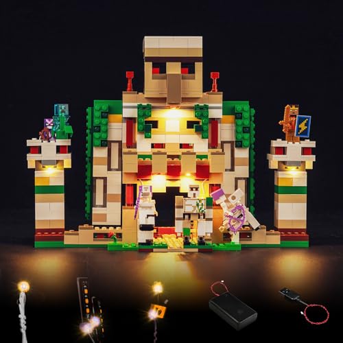 LocoLee Nicht enthalten Modellset Licht Set Kompatibel mit Lego 21250 Minecraft Eisengolem-Festung, Nur Lichter Set, Licht Beleuchtung Set Compatible with Lego Eisengolem-Festung von LocoLee