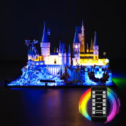 Led Licht Set für Lego Schloss Hogwarts mit Schlossgelände, Led Beleuchtungs Set für Lego 76419 Harry Potter Hogwarts Castle and Grounds - Nur Lichter Set, Kein Modell (Fernbedienung Version) von LocoLee