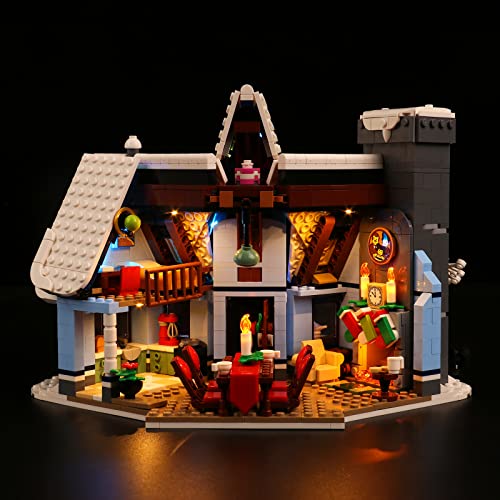 LocoLee Led Licht Set Kompatibel mit Lego Weihnachtsmanns La Vesita, Led Beleuchtungs Set Compatible with Lego 10293 La Vesita des Weihnachtsmanns - Nur Lichter Set, Kein Modell (Musikversion) von LocoLee