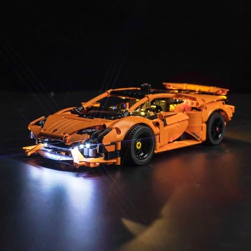 LocoLee Led Licht Kompatibel mit Lego Lamborghini Huracán Tecnica Orange 42196 - Beleuchtung Set Compatible with Lego Lamborghini Huracán Tecnica Orange 42196 (Nur Lichter Set - Kein Modell) von LocoLee
