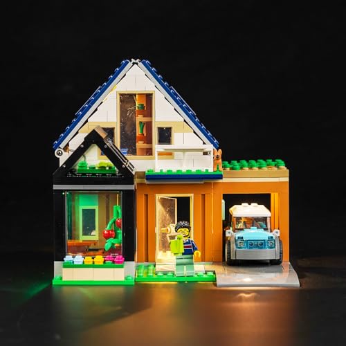 Licht-Kit für Lego Familienhaus und Elektroauto 60398, Beleuchtungsset für Lego 60398 City Familienhaus und Elektroauto Set - Modelle nicht enthalten, nur Licht-Kit von LocoLee