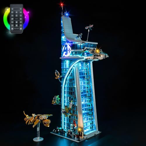 Licht Set für Lego Avengers Tower, Led Beleuchtungs Set für Lego 76269 Marvel Avengers Tower - Nur Lichter Set, Kein Modell (Fernbedienung Version) von LocoLee