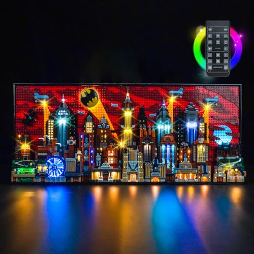 LocoLee Licht Kompatibel mit Lego Batman: Die Zeichentrickserie Gotham City 76271, Nur Lichter Set - Kein Modell, Fernbedienung Version Licht Beleuchtungs Compatible with Lego 76271 von LocoLee