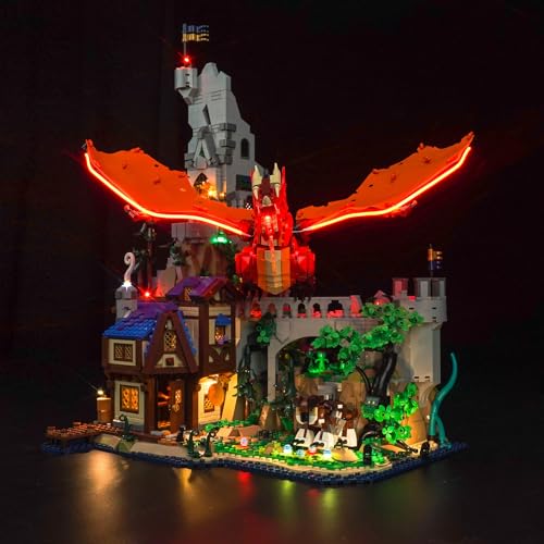 Licht Set für Lego Dungeons & Dragons: Die Sage vom Roten Drachen 21348, Nur Lichter Set - Kein Modell, Licht Beleuchtungs Set für Lego 21348 Dungeons & Dragons: Die Sage vom Roten Drachen von LocoLee