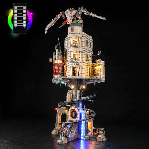 Licht Set für Lego Gringotts Zaubererbank, Led Beleuchtungs Set für Lego 76417 Harry Potter Gringotts Zaubererbank Sammleredition - Nur Lichter Set, Kein Modell (Fernbedienung Version) von LocoLee