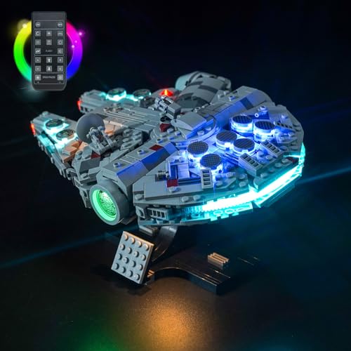 Licht Set für Lego Millennium Falcon, Nur Lichter Set - Kein Modell, Fernbedienung Version Licht BeleuchtungSet für Lego 75375 Millennium Falcon Legendärer Sternjäger von LocoLee