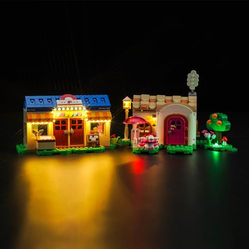 Licht Set für Lego Nooks Laden und Sophies Haus Set, Nur Lichter Set - Kein Modell, Licht BeleuchtungSet für Lego 77050 Animal Crossing Nooks Laden und Sophies Haus Set von LocoLee