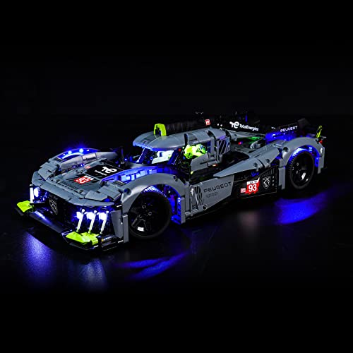 Licht Set für Lego Peugeot 9X8 24H Le Mans Hybrid Hypercar, Led Beleuchtungs Set für Lego 42156 Technic Peugeot 9X8 24H Le Mans Hypercar - Nur Lichter Set, Kein Modell (Standard Version) von LocoLee