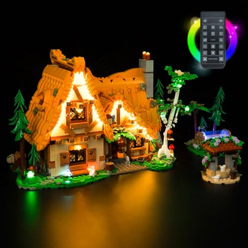 Licht Set für Lego Schneewittchen und die Sieben Zwerge Hütte, Nur Lichter Set - Kein Modell, Fernbedienung Version Licht BeleuchtungSet für Lego 43242 Schneewittchen und die Sieben Zwerge Hütte von LocoLee