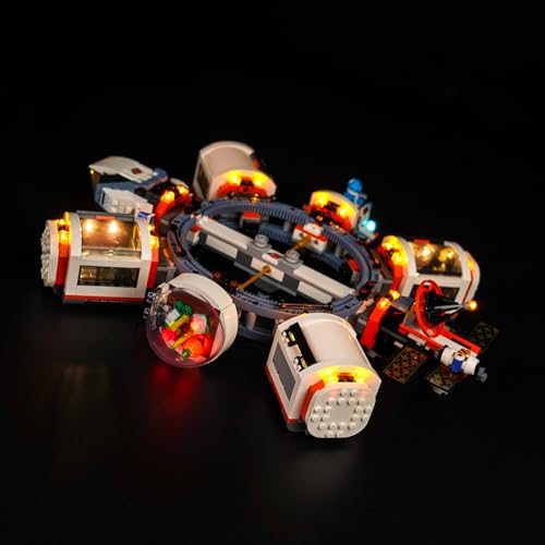 LocoLee Licht Kompatibel mit Lego Weltraum Modulare Raumstation, Nur Lichter Set - Kein Modell, Licht BeleuchtungSet Compatible with Lego 60433 Modular Space Station (Version der Bewegungssteuerung) von LocoLee